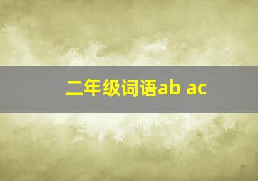 二年级词语ab ac